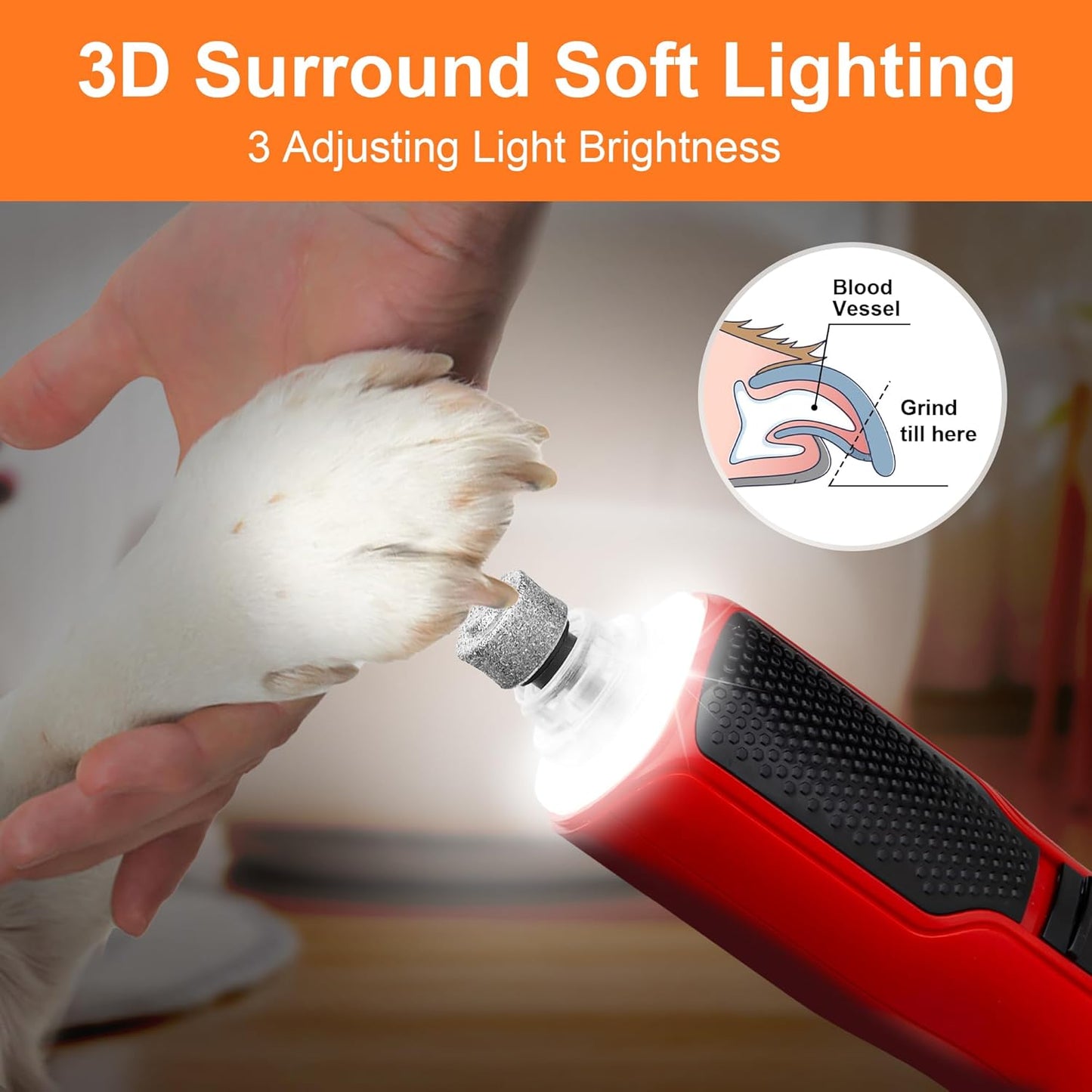 CATPICK 2-in-1 Cat Nail Clippers & Dog Nail Clippers Trimmers for Large Medium Small Dogs Cats Claw Trimmer Quick Sensor and Safety Guard USB Rechargeable with 2 LED Lights Dogs Nail Trimmer