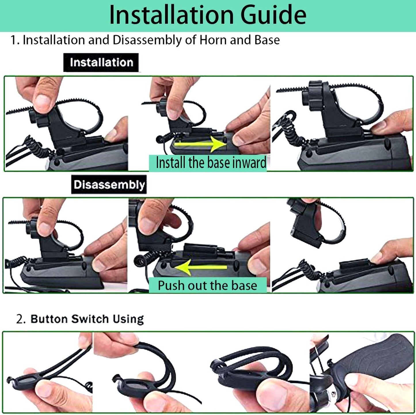 TT-life 120dB Loud Bike Horn, Cycling Bicycle Handlebar Ring Bell Horn with 2 Levels of dB Mode and 5 Different Sounds Black