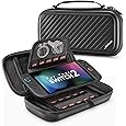 JSAUX Carrying for Nintendo Switch 2 2025, Hard Shell Travel Case with 20 Game Card Slots, Large Accessory Pocket for Joy-Con, Charger, Cables, Stylish Protective Bag for Switch 2, Black