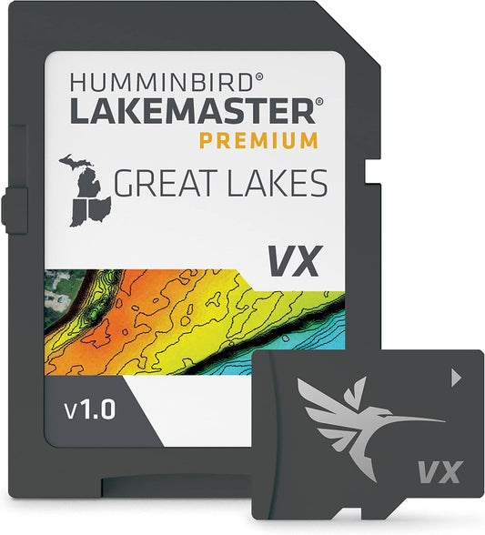 Humminbird LakeMaster Premium Great Lakes V1 Map SD Card for Fish Finders