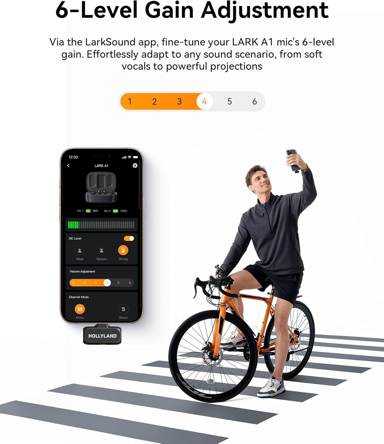 Hollyland Lark A1 Duo - Wireless Microphone USB C for iPhone 16/15 & Android (2TX + USB-C RX + Charging Case), Magnetic Mic for YouTube, TikTok, Podcast, Interviews (Black)