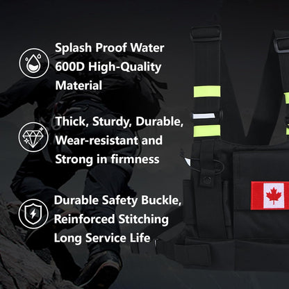 Radio Harness Tactical Vest Radio Holster Chest Rig Walkie Talkies Chest Bag Two Way Radio Chest Pack Outdoor Sports Tool Vest for Security, Fishing, Hunting, Convoy, Hiking and Tourism