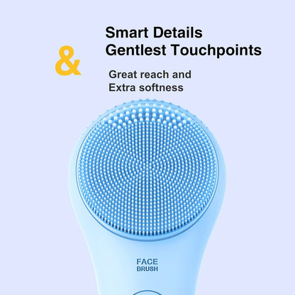 Några Coola Facial Cleansing Brush, Waterproof Electric Face Cleansing Brush Device for Deep Cleaning|Gentle Exfoliating|Massaging,Rechargeable Silicone Skin Wash Machine with Magnet Charger