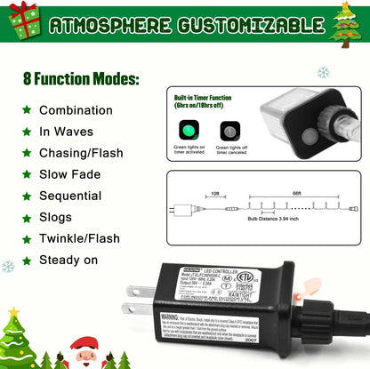 JMEXSUSS 66ft 200 LED Halloween Lights Outdoor, Orange String Lights Clear Wire, 8 Modes Orange Halloween Christmas String Lights Plug in for Tree Indoor Patio Garden Thanksgiving Decorations