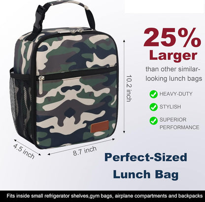 Lunch Box for Men Women Adults Small Lunch Bag for Office Work Picnic - Reusable Portable Lunchbox, Black