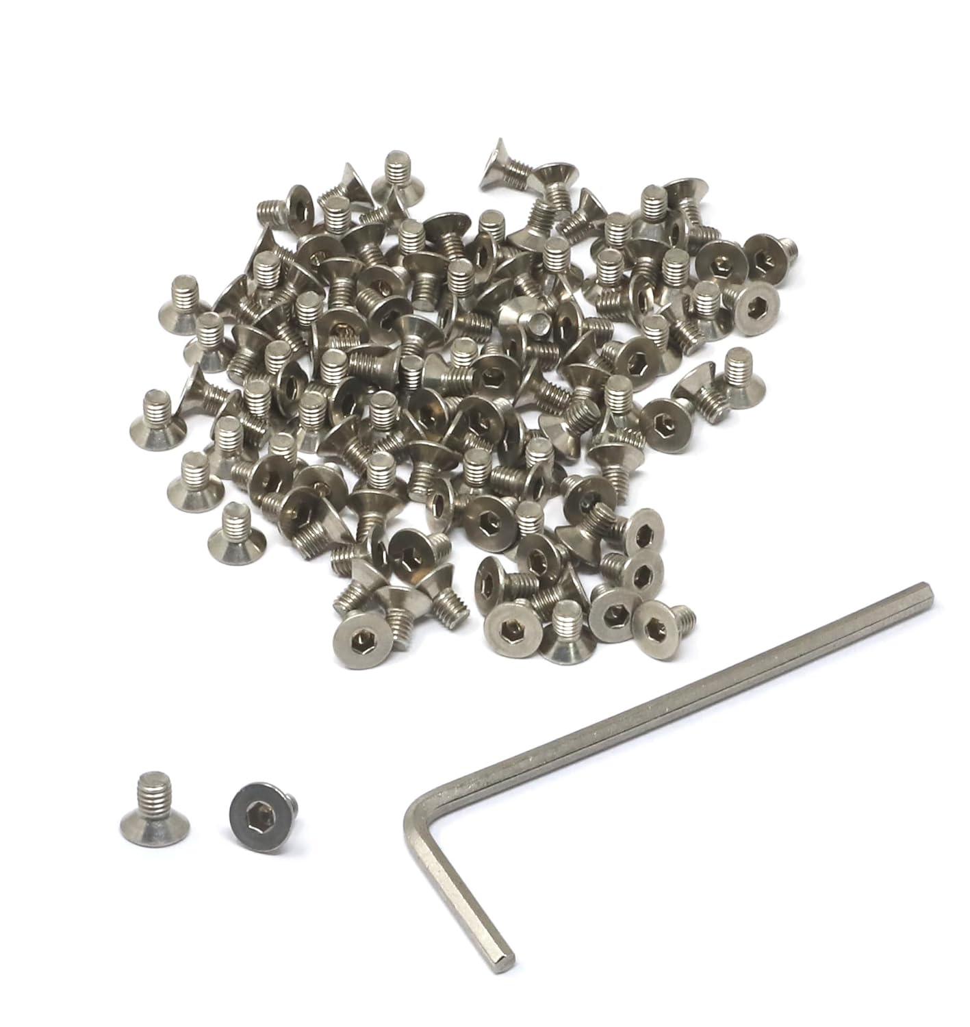 iexcell 5 Pcs M8 x 80mm Thread Pitch 1.25 mm Stainless Steel 304 Hex Socket Flat Head Cap Screws Bolts Kit