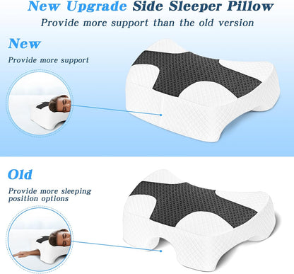 Side Sleeper Pillow with Arm Hole, Shoulder Relief System, Newly Upgrade Arm Pillow for Neck and Shoulder Pain, Premium Memory Foam, Suitable for Side, Back and Stomach Sleepers - Grey