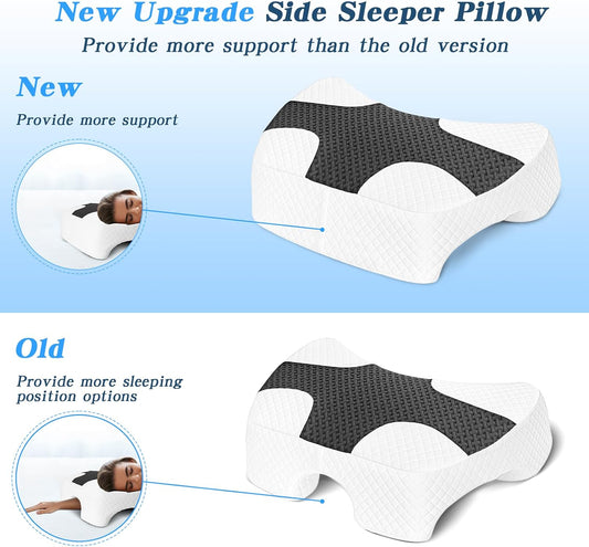 Side Sleeper Pillow with Arm Hole, Shoulder Relief System, Newly Upgrade Arm Pillow for Neck and Shoulder Pain, Premium Memory Foam, Suitable for Side, Back and Stomach Sleepers - Grey