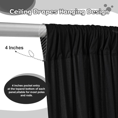 10.6x10Ft White Backdrop Curtain Parties Photo Curtains Backdrop Drapes Fabric for Wedding Birthday Baby Shower Decorations