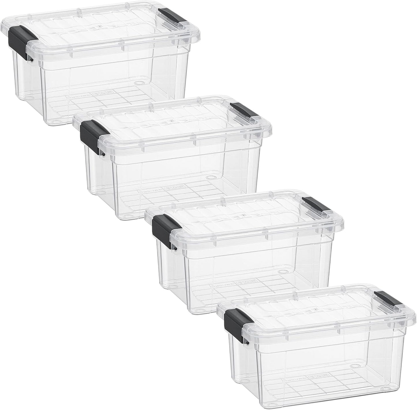 Superio Storage Bins with Lids- 3 Pack, 1.85 Qt Clear Boxes for Organizing, Stackable Plastic Containers- BPA Free, Non-Toxic, Odor Free, Organizer for Home, Office, Dorm