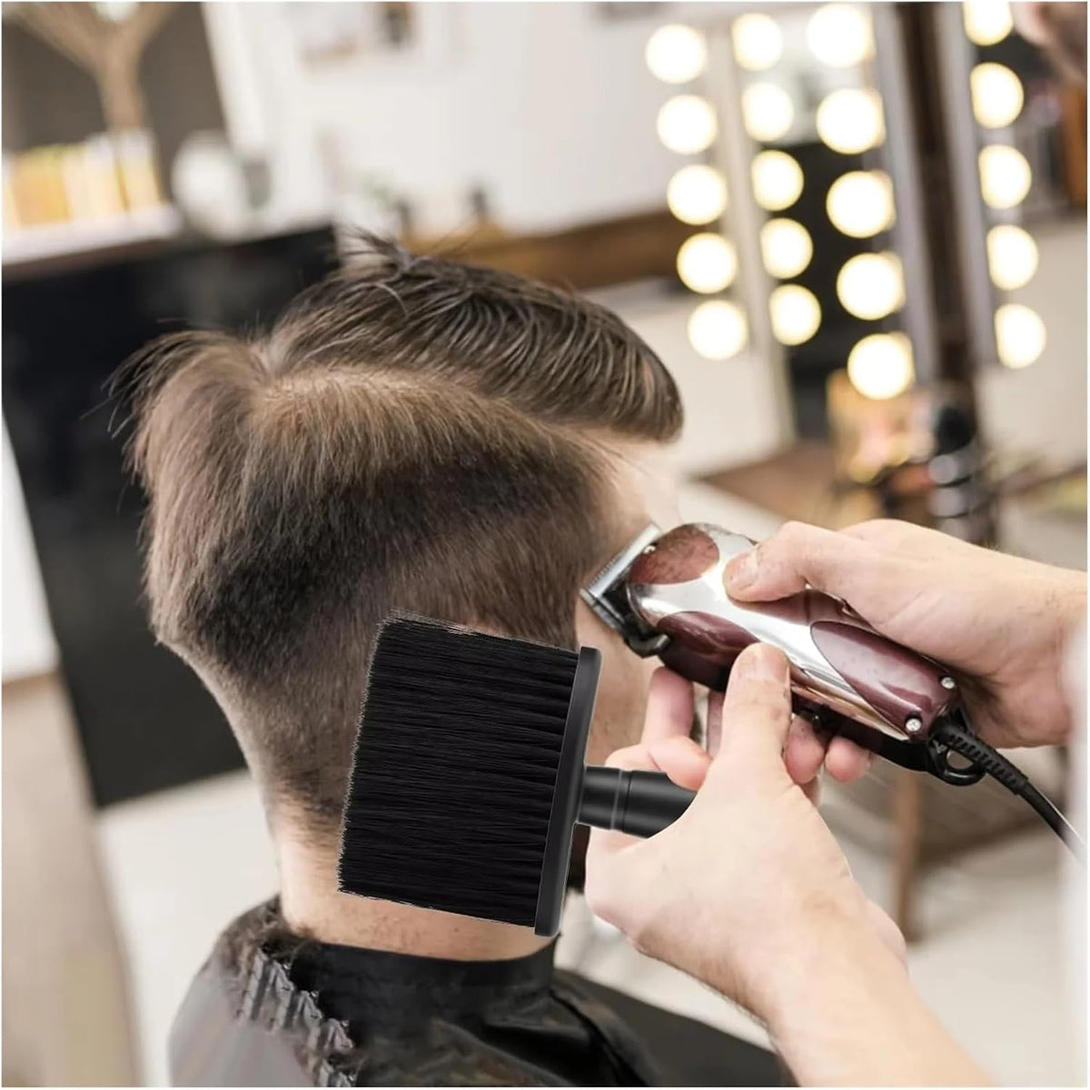 3PCS Professional Barber Neck Duster Set Haircut Beard Shaving Brush Spray