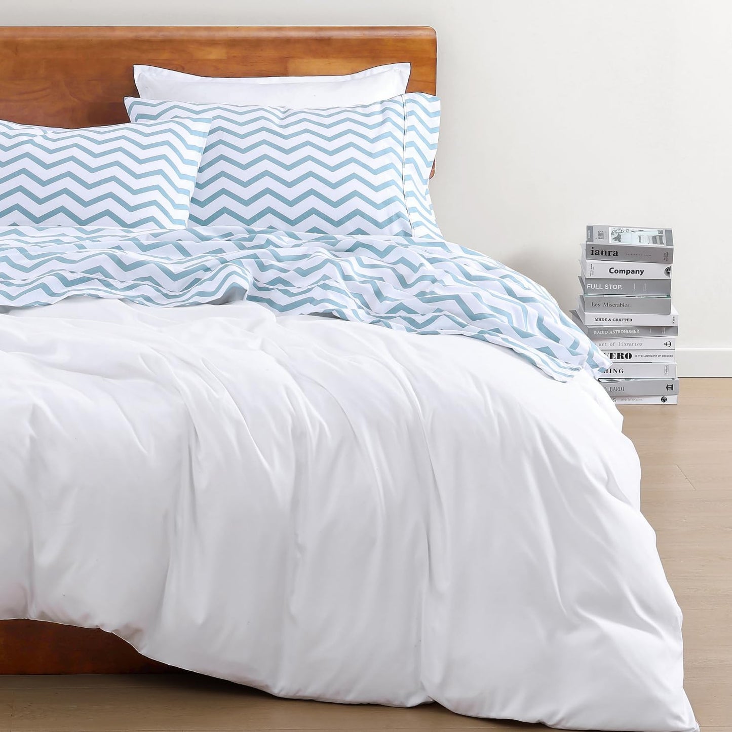 Lane Linen 100% Organic Cotton Queen Sheet Set, 4-Piece Percale Bed Sheets for Queen Bed - Soft, Breathable, Hypoallergenic, Deep Pocket Fits Mattress Up to 15" Deep, Hotel Quality Sheets - White