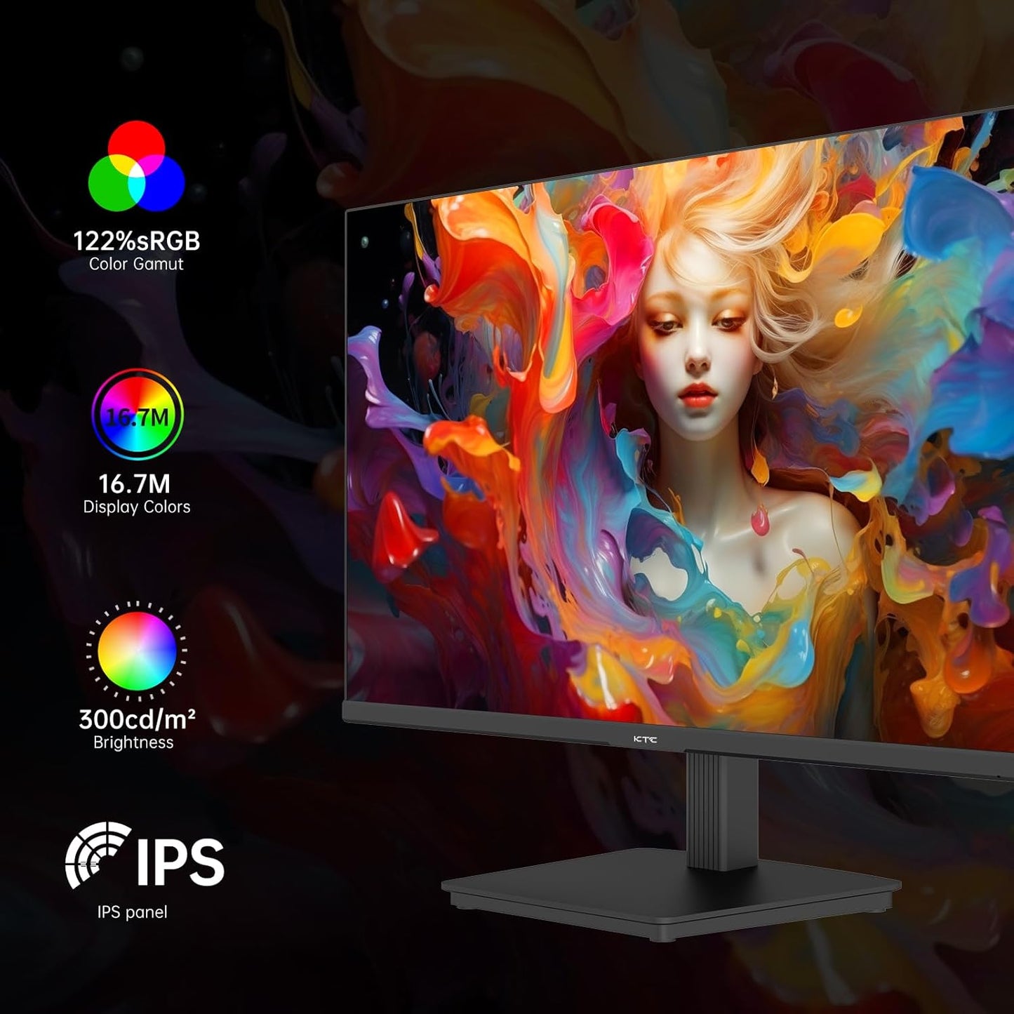KTC 32 Inch 2K Computer Monitor, IPS 1440p Monitor with Ultra-Thin Bezels, HDR10, Freesync/G-sync, HDMI/DP Ports, Tilt Adjustable, Eyecare, Ideal for Business, Office, and Casual Gaming