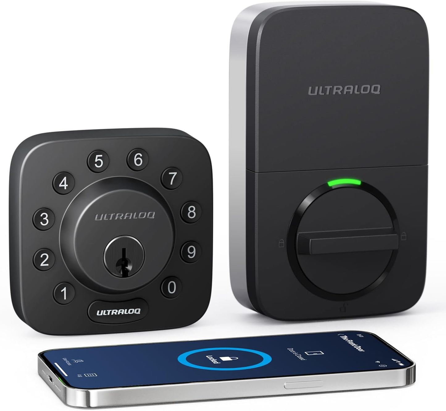 ULTRALOQ U-Bolt Smart Lock + WiFi Bridge, 5-in-1 Keyless Entry Door Lock with WiFi, Bluetooth, App and Keypad, Smart Deadbolt Lock Front Door, ANSI Grade 1 Certified, 1Year Battery, Satin Nickel