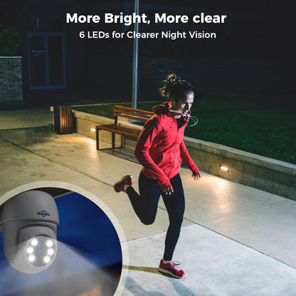 Hiseeu 3K PTZ Wired Security Camera System Outdoor 360°View with Alarm Spotlight, Audio,8CH 5MP DVR,8PCS CCTV Cameras,3TB HDD,Person/Vehicle Detection,100FT Night Vision,24/7 Record,Smart Playback