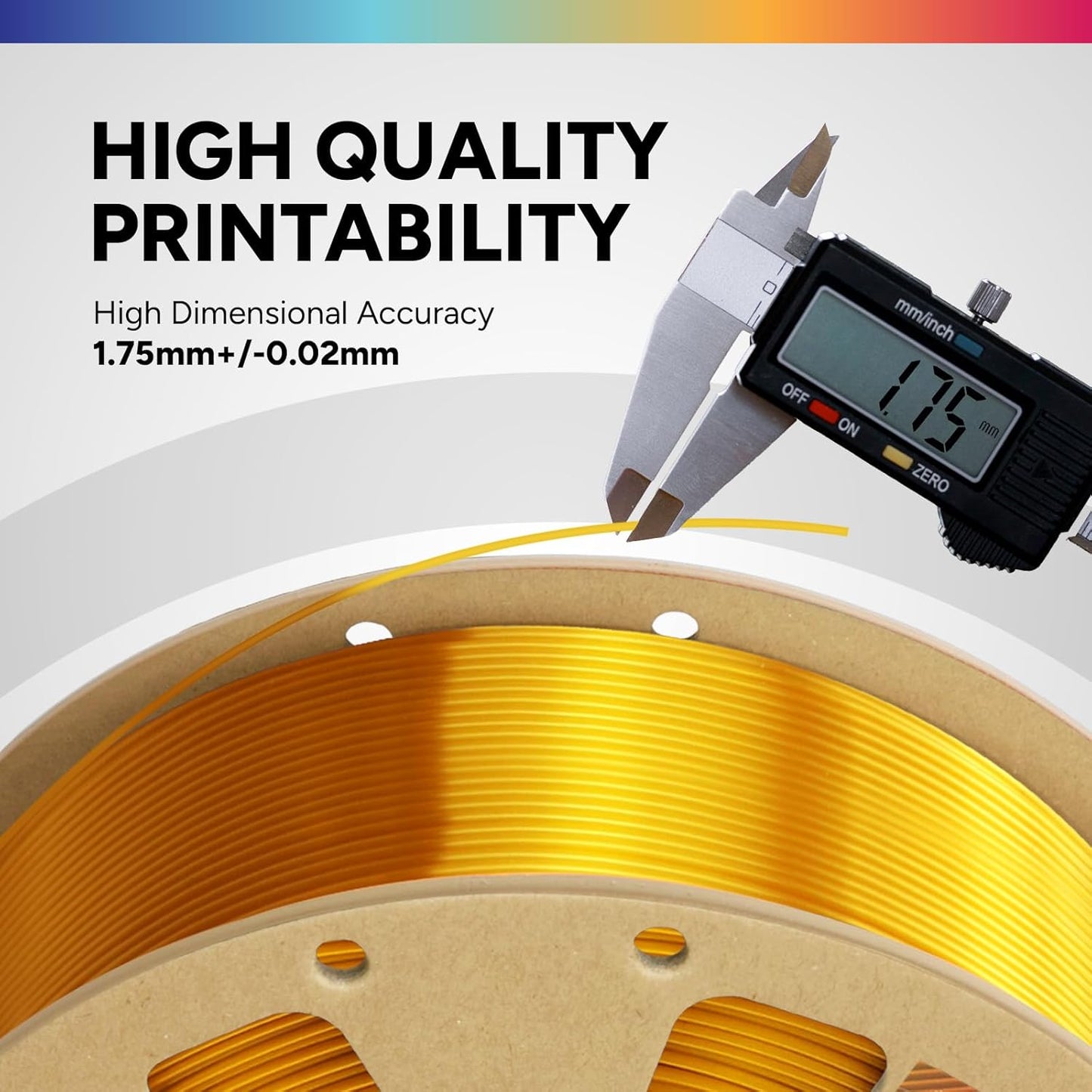 OVERTURE PLA Filament 1.75mm PLA 3D Printer Filament, 1kg Cardboard Spool (2.2lbs), Dimensional Accuracy +/- 0.02mm, Fit Most FDM Printer (Black 1-Pack)