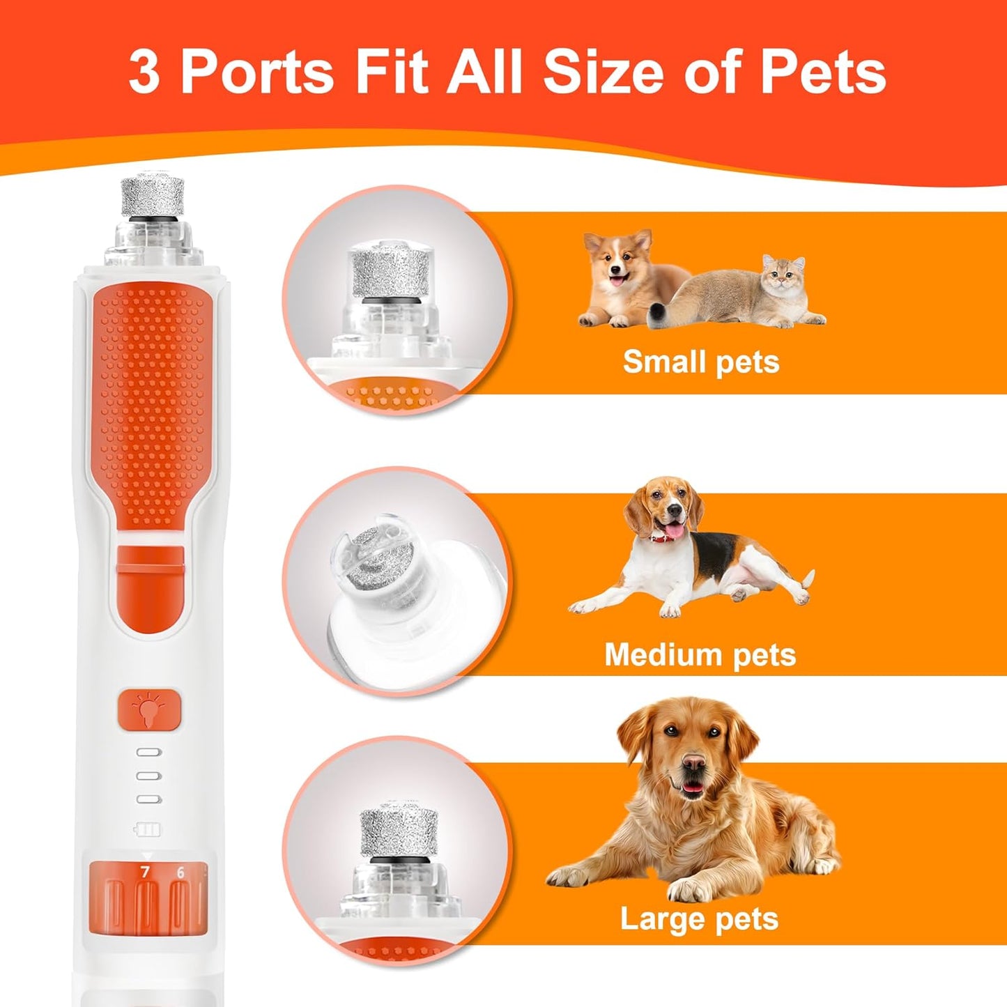CATPICK 2-in-1 Cat Nail Clippers & Dog Nail Clippers Trimmers for Large Medium Small Dogs Cats Claw Trimmer Quick Sensor and Safety Guard USB Rechargeable with 2 LED Lights Dogs Nail Trimmer