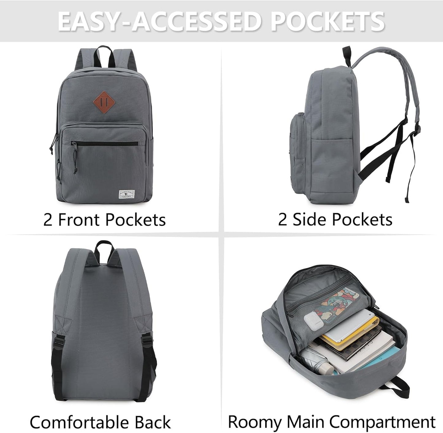 School Backpack for Kids,Lightweight Water Resistant Work Travel Backpack for Women Men Teens VONXURY