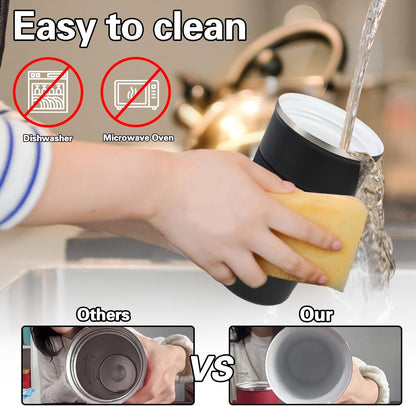 18oz Mug with Ceramic Coating Inside, Insulated Coffee Mug with Lid, Leak Proof Coffee Travel Mug, Travel Coffee Mug Fits in Car Cup Holder