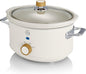 Salton Swan Nordic-Style Slow Cooker with Removable Ceramic Pot, 3.5 Litre, Cotton White