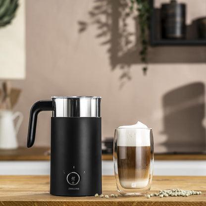 ZWILLING Enfinigy Electric Barista Non-Slip Milk Frother and Warmer, Black- Milk Steamer for Latte, Cappuccino, Macchiato