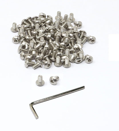 iexcell 50 Pcs M6 x 20mm Thread Pitch 1 mm Stainless Steel 304 Hex Socket Button Head Cap Screws Bolts Kit
