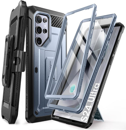 SUPCASE Unicorn Beetle Pro Case for Samsung Galaxy S23 Ultra 5G (2023), [Extra Front Frame] Full-Body Dual Layer Rugged Belt-Clip & Kickstand Case with Built-in Screen Protector (Black)