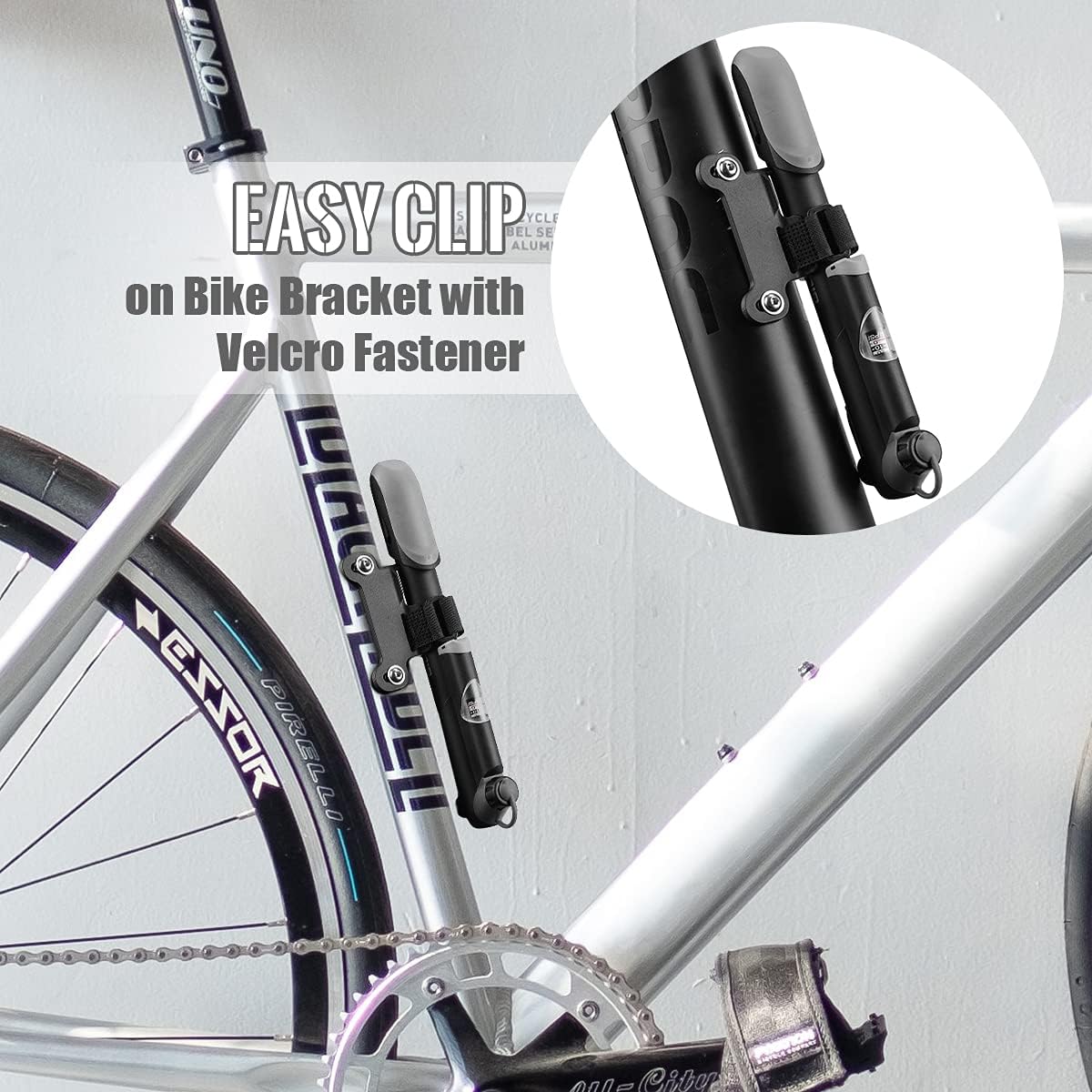 Bike Pump, [120 PSI][17in1] Diyife Bicycle Pump with Gauge, Mini Bike Frame Pump, Portable Bike Tire Pump with Needle, Patch Kit, Valve Cap, Mounting Bracket for Road Mountain Bike Fit Presta Schrader