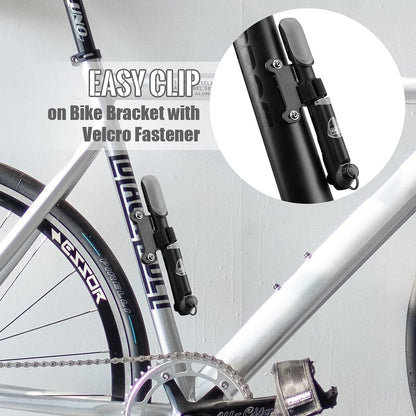 Bike Pump, [120 PSI][17in1] Diyife Bicycle Pump with Gauge, Mini Bike Frame Pump, Portable Bike Tire Pump with Needle, Patch Kit, Valve Cap, Mounting Bracket for Road Mountain Bike Fit Presta Schrader