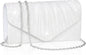 Larcenciel White Clutch Purse for Women, Elegant Pleated Evening Bags with Chain Strap, Sparkly Green Sequin Envelope Clutch Bag, Formal Shoulder Handbag for Wedding, Party, Prom, Cocktail, Date Night