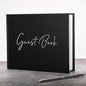 Black Guest Book for Funeral-7" x 9" Registry Sign In Book for Reception, Graduation Party, Birthday, Black Guestbook for Memorial Service with Gilded Silver Edges (100 pages) - PuriLite