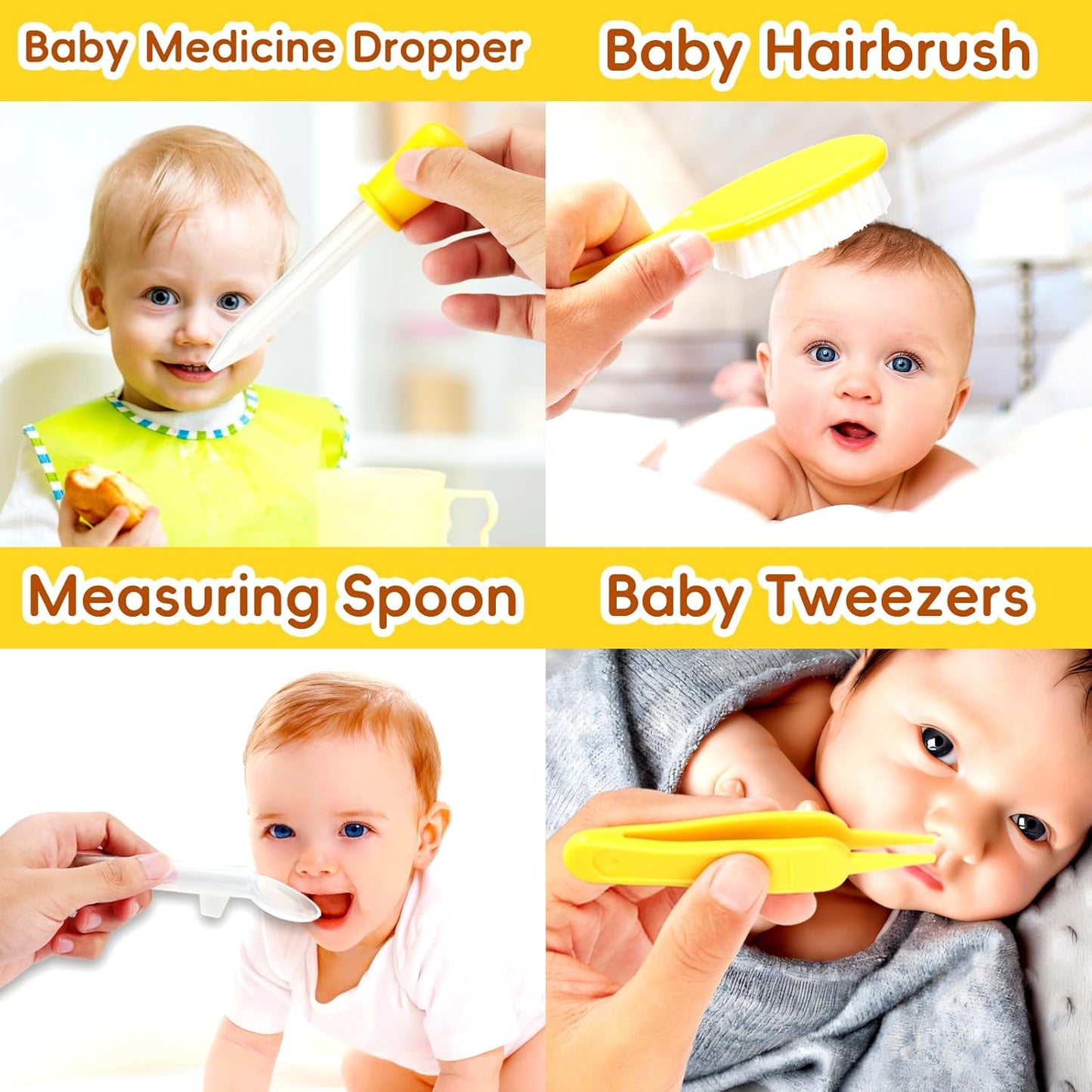Baby Grooming Kit - 19 in 1 Nursery Essentials Baby Registry Shower Gift for Newborns, Infants, Toddlers, Boys, Girls Kids-Safety Baby Comb, Brush, Finger Toothbrush, Nail Clippers, Scissors(Green)