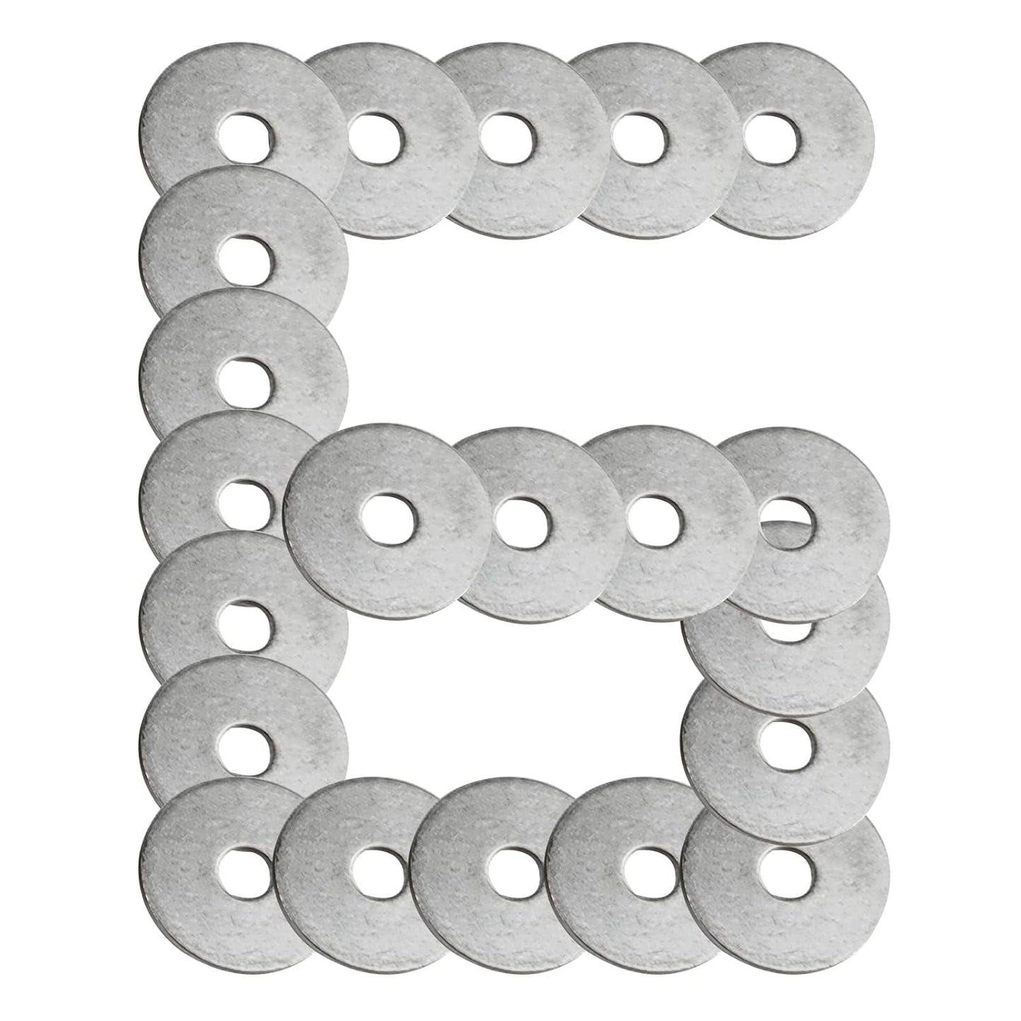 Fajoeda M6 Flat Washers 120Pcs M6 304 Stainless Steel Flat Washer for Bolts Screws, M6 x 12 mm x 1.5 mm