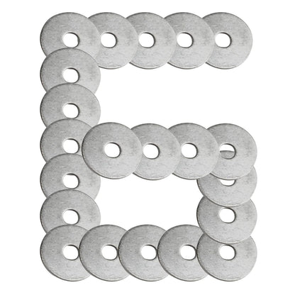 Fajoeda M6 Flat Washers 120Pcs M6 304 Stainless Steel Flat Washer for Bolts Screws, M6 x 12 mm x 1.5 mm