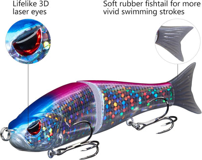 Bassdash SwimShad Glide Baits Jointed Swimbait Bass Pike Salmon Trout Muskie Fishing Lure