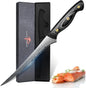 Purple Dragon Damascus Fish Fillet Knife - 7 inch Flexible Boning Knife with VG10 Core, Kitchen Slicing Knife with Full Tang Handle, Birthday Dad Mom Gift