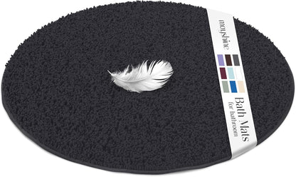 Soft Plush Chenille Bathroom Rug, Absorbent Microfiber Bath Mat, Machine Washable, Non-Slip Grip, Quick-Dry, Thick Shag Carpet Great for Bath, Shower Floor, Bedroom, or Door Mat (Beige, 17x24)