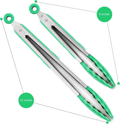 Purilite Select Silicone &amp; Stainless Steel Kitchen Tongs