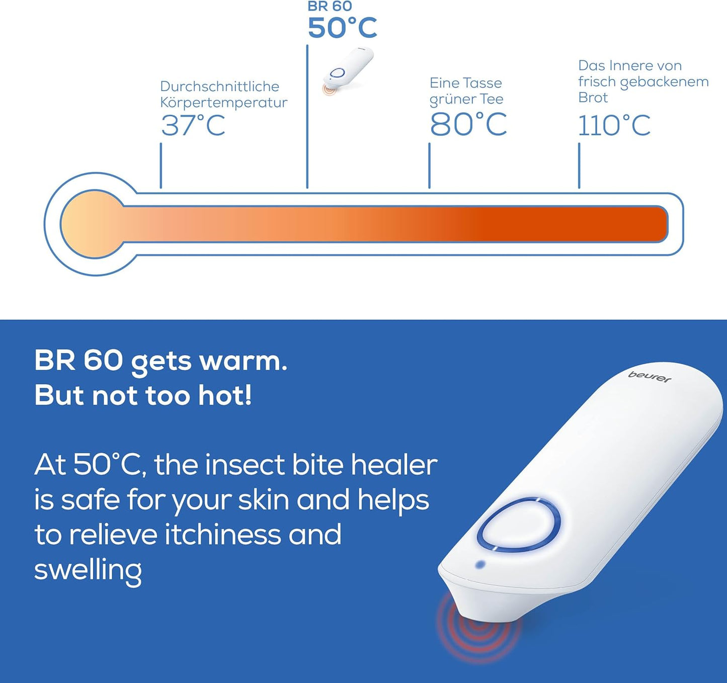 Beurer BR 60 Insect Bite Healer Pen For The Treatment Of Insect Bites And Stings, Provides Natural Relief From Itching And Swelling Without Medication, Certified Medical Device