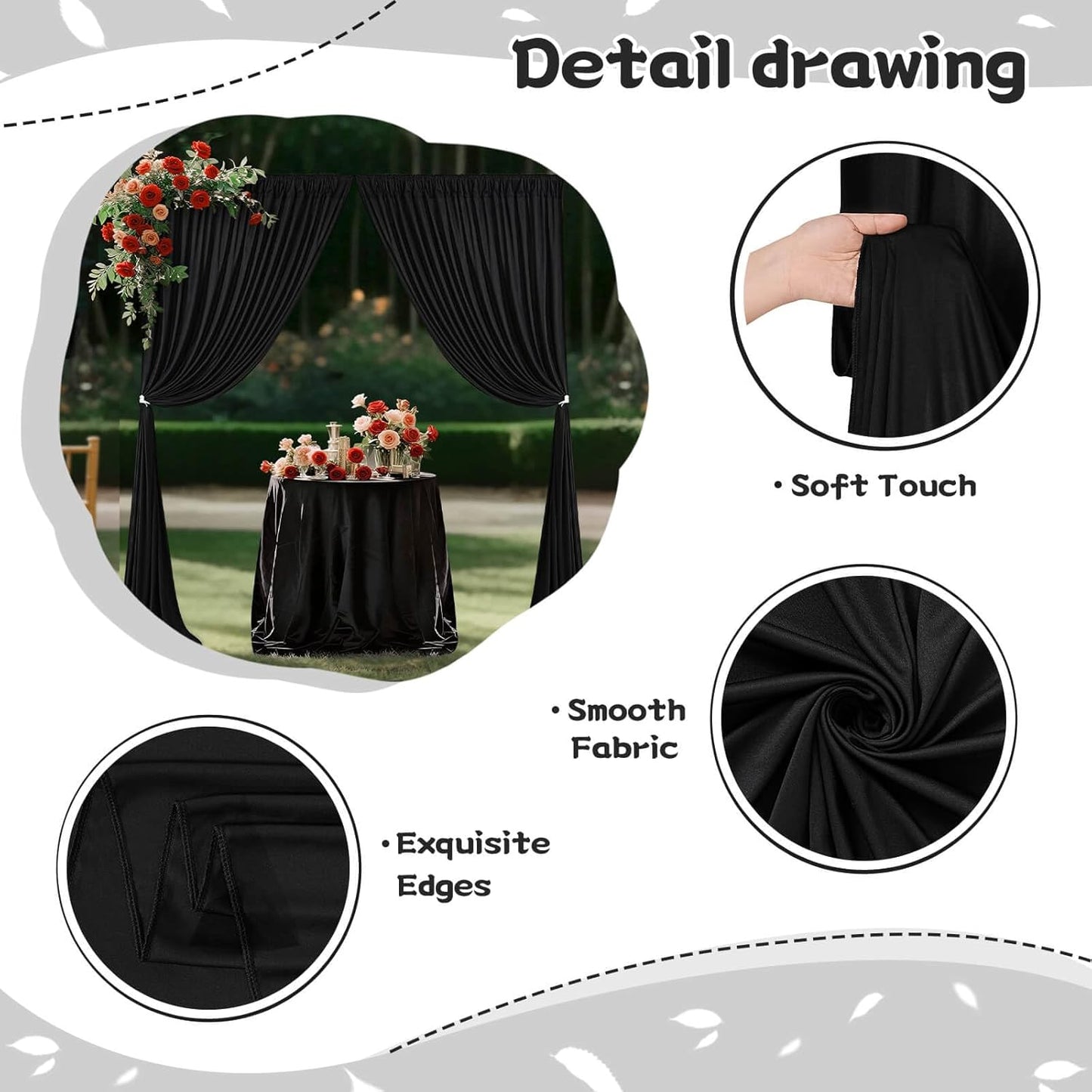 10.6x10Ft White Backdrop Curtain Parties Photo Curtains Backdrop Drapes Fabric for Wedding Birthday Baby Shower Decorations