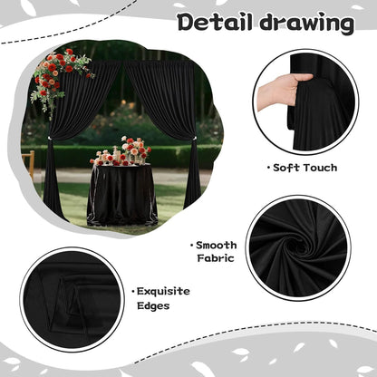10.6x10Ft White Backdrop Curtain Parties Photo Curtains Backdrop Drapes Fabric for Wedding Birthday Baby Shower Decorations