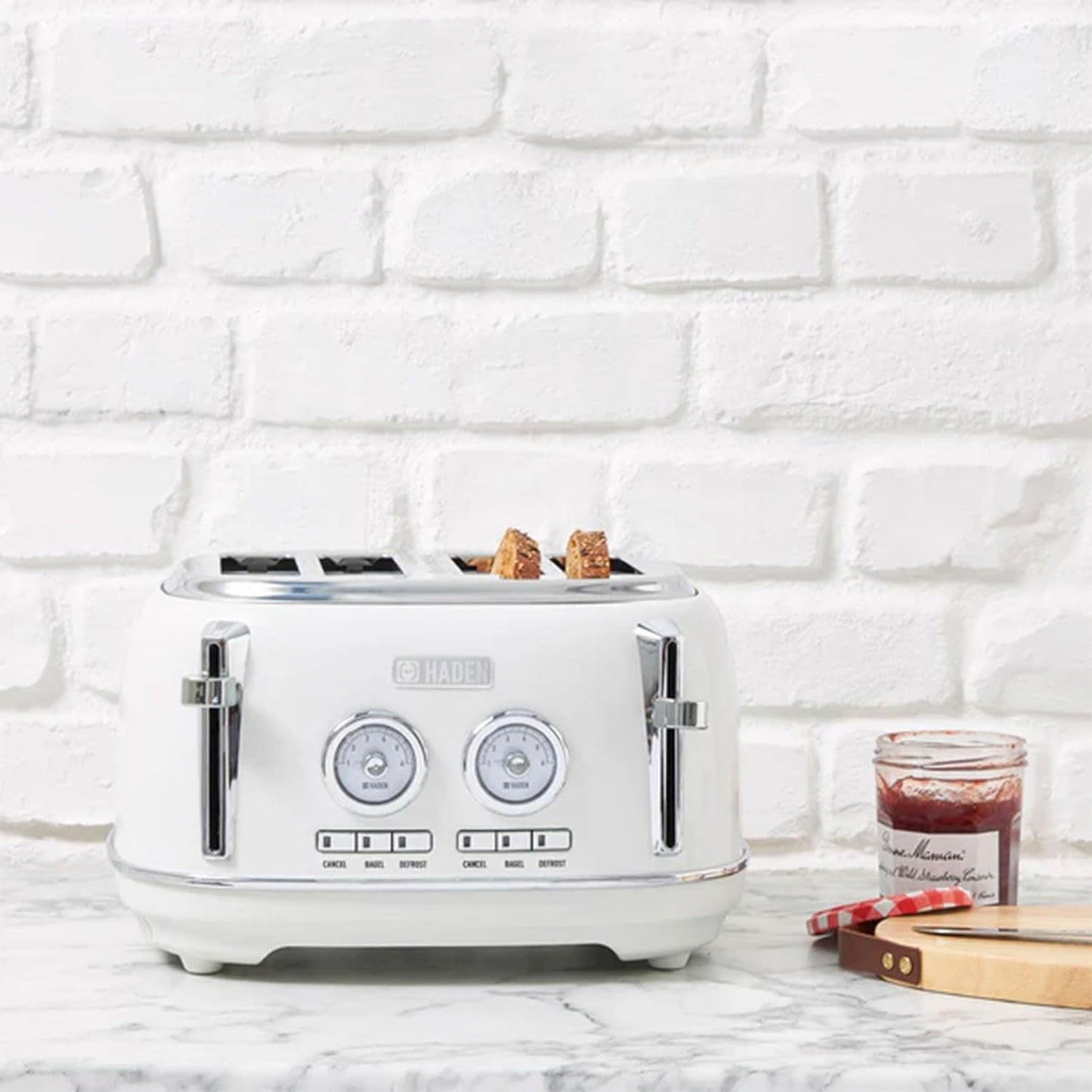 Haden Dorset 75083 Stainless Steel 1500W Retro Toaster 4 Slice Wide Slot w/Removable Crumb Tray and Settings, Black/Copper Toasters w/Adjustable Browning Control, Smart Toaster