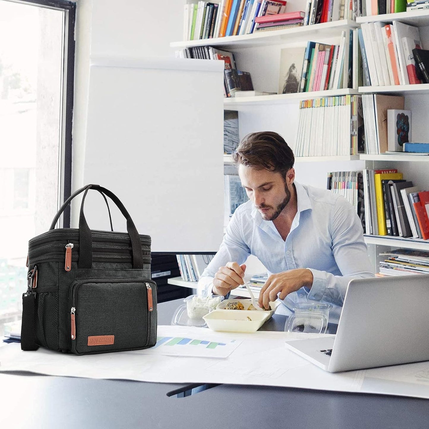 Lunch Bag Women Insulated Lunch Box for Work, Purple Expandable Large Lunch Bags, Leakproof Double Deck Lunch Box Cooler Bag（Purple）