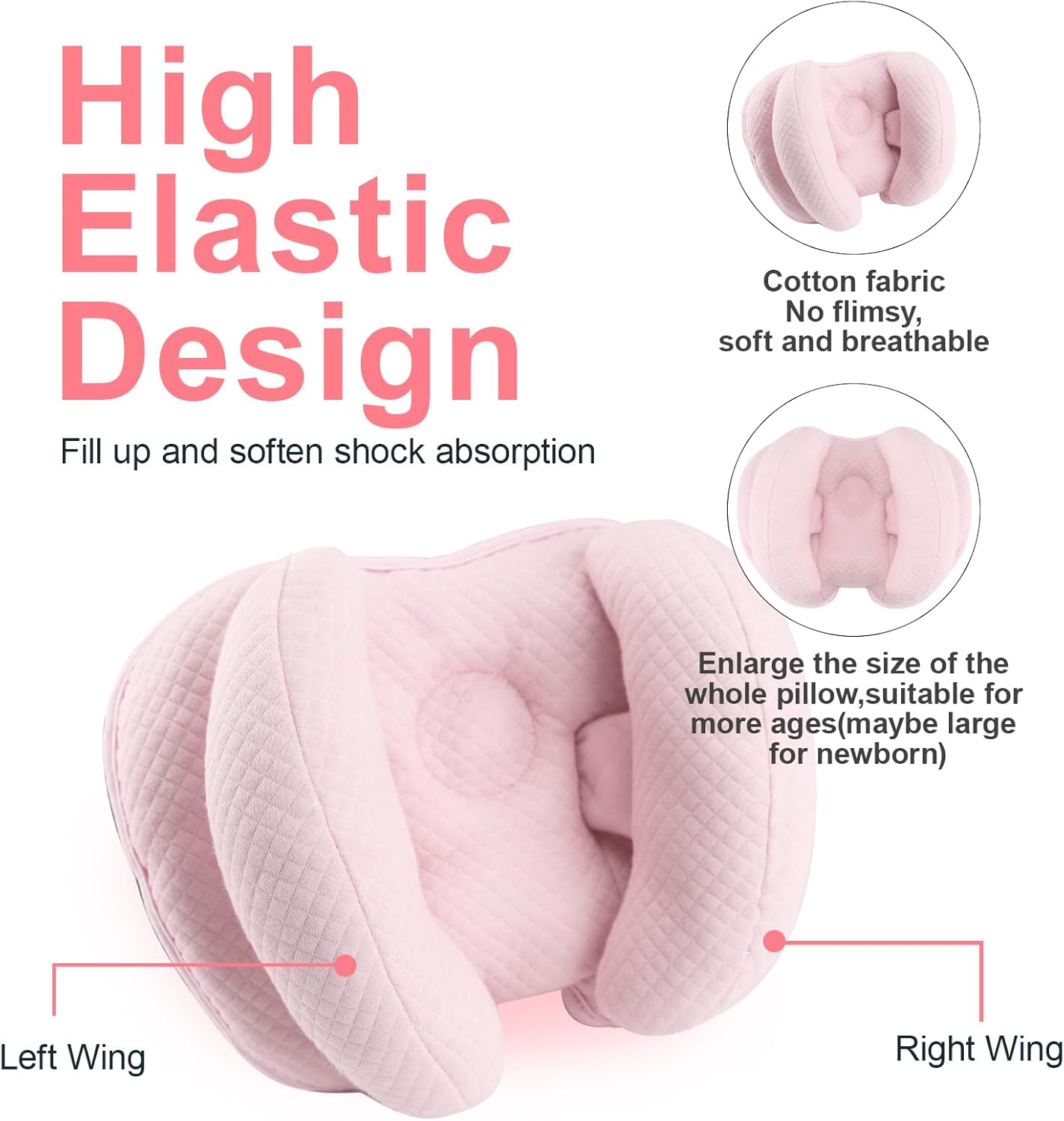 KAKIBLIN 2 in 1 Baby Head Pillow with Banana Neck Pillow for 3 Months to 8 Months Baby Travel Pillow for Stroller or Bed