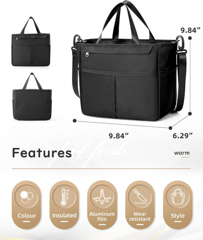 Lunch Bag Insulated Lunch Box Leakproof Lunch Tote Bags for Women Men,Portable Thermal Cooler Bag Lunch Containers with Shoulder Strap for Work, Family, Picnic, School, Outdoor,BBQ C2-Pinkpurple