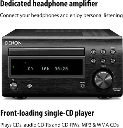 Denon System with Bluetooth FM/AM Tuner CD Player Black (DM41SBK)