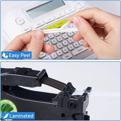 5 Pack Compatible with Brother Label Maker Tape P Touch TZe TZ Tape 12mm 0.47'' Laminated White TZe-231 TZ 231 Label Tape for Brother P-Touch PT-H110 PT-D210 PT-D600 PT-D400AD PT-1290
