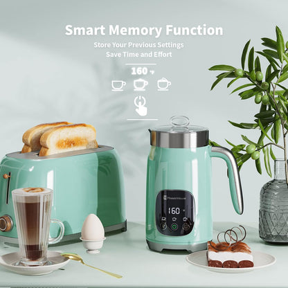 Maestri House Milk Frother, Variable Temp and Froth Thickness Milk Frother and Steamer, 14.1OZ/400ML Smart Touch Control Foam Maker, Memory Function for Latte, Warm Milk, Hot Chocolate,DualFro 400