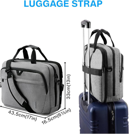 BAGSMART 17.3 Inch Laptop Bag, Expandable Computer Bag Laptop Briefcase Men Women Laptop Shoulder Bag