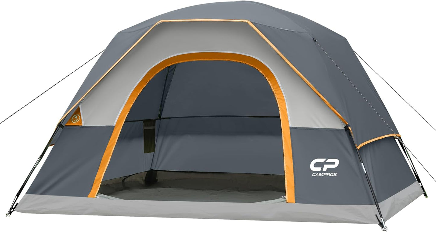 CAMPROS CP Tent 2/4/6 Person Tents, Waterproof Dome Camping Tent with Rainfly, Large Mesh Windows, Wider Door, Easy Setup, Portable with Carry Bag